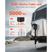 Charger l'image dans la visionneuse de galerie, Amocart 5000Lbs Electric Trailer Jack RVs Power Tongue Jack with 2 Way Connector & Crank Handle 10"-28.3" Lift for Camper
