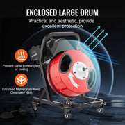 Charger l'image dans la visionneuse de galerie, Amocart 50FT Drain Cleaner Machine Manual Feed Sewer Snake Auger with Wheels 4 Cutters & Air-activated Foot Switch for Homeuse