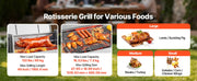Charger l'image dans la visionneuse de galerie, Amocart 46/52 Inch Stainless Steel Rotisserie Grill Outdoor BBQ Pig Lamb Charcoal Spit Roaster Kit