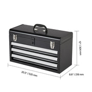 Bild in Galerie-Viewer laden, Amocart 20in 3-Drawer Metal Tool Box Black/Red Tool Chest with EVA Liners Multifunction Tool Organizer for Garage & Workshop
