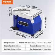 Charger l'image dans la visionneuse de galerie, Amocart 11in Pottery Wheel Ceramic Forming Machine Adjustable 60-300RPM Speed Handle Foot Pedal Control ABS Detachable Basin