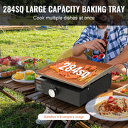 Bild in Galerie-Viewer laden, Amocart 18/24inch Propane Gas Tabletop Griddle with Hot-rolled Plate Carbon Steel Portable Table Top Griddle Grill for Camping