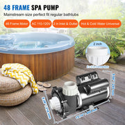 Bild in Galerie-Viewer laden, SucceBuy 2 Speed SPA Pump 48/56-Frame AC110-120V SPA Pump 1.5HP/3HP/4HP High Speed 2'' Port 90° Rotational Interface for Hot Tub