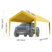 Charger l'image dans la visionneuse de galerie, Amocart Carport Replacement Canopy Cover Garage Top Tent Shelter Tarp Heavy-Duty Waterproof & UV Protected with Ball Bungees