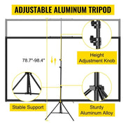 Bild in Galerie-Viewer laden, 【Upgraded】Amocart 100 Inch Tripod Projector Screen with Stand 16:9 4K HD Portable Projection Home Cinema for Indoor & Outdoor P