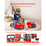 Bild in Galerie-Viewer laden, Amocart 60 Pcs Kids Mechanic Car Repair Set with Removable Parts & Horn Workshop Set Engine Toy for Toddler Children Gift