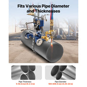 Load image into Gallery viewer, Amocart CG2-11Y Manual Pipe Cutting Machine 0.2"-2" Thick Pipe Beveling Machine w/ 82in Chain Portable Torch Beveling GasCutter