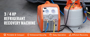 Bild in Galerie-Viewer laden, Amocart 3/4 1HP Refrigerant Recovery Machine Portable AC Recovery Machine 60Hz Recovery Machine HVAC for Car Air Conditioning