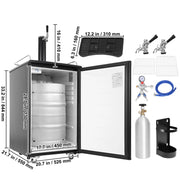 Load image into Gallery viewer, Amocart 152L Stainless Steel Beer Kegerator Draft Beer Dispenser Adjustable Faucet Regulator Keg Refrigerator Dual Tap for Home