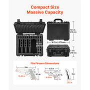 Charger l'image dans la visionneuse de galerie, Amocart Hard Pistol Case Hard Gun Case with XPE Foam Lining Waterproof Pistol Box with Customizable Interior for Gun Lenses