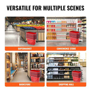 Bild in Galerie-Viewer laden, Amocart 6PCS Shopping Baskets 39L Rolling Shopping Carts with Handles & Wheels Portable for Supermarkets Retail Stores Grocery