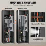 Load image into Gallery viewer, SucceBuy 3-8 Rifles Gun Safe w/ Digital Keypad & Lock Gun Storage Cabinet with Removable Storage Shelf for Home Long Gun Pistols