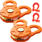 Bild in Galerie-Viewer laden, Amocart 2pcs 11T Snatch Block Adapt 0.55"/14 mm Synthetic Rope or Soft Shackles Winch Pulley for Tractor Truck ATV & UTV
