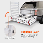 Bild in Galerie-Viewer laden, Amocart 47/53/60 in Hitch Cargo Carrier 400/500lb Capacity Trailer Hitch Mount Aluminum Cargo Basket for Truck Pickup Camping
