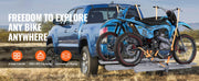 Bild in Galerie-Viewer laden, Amocart Motorcycle Carrier 2-Bike 600LBS Aluminum Motorcycle Carrier Hitch Mount, Loading Ramp Scooter Dirt Bike Trailer Hauler
