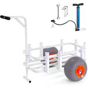 Bild in Galerie-Viewer laden, Amocart 300/350 lbs Beach Fishing Cart Fish Marine Cart with 2 Wheels 8 Rod Holders Pier Wagon Trolley for Fishing Picnic Sands