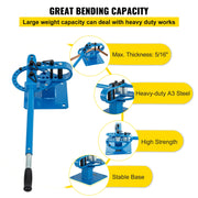 Bild in Galerie-Viewer laden, Amocart Pipe Bender YP-9 Manual Bench Steel Tube Bending Kit w/ 7Dies 1-3in Multifonction Compact Flat Bar Rod Brake Bends Tool