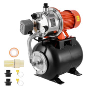Charger l'image dans la visionneuse de galerie, Amocart 1HP/1.6 HP Shallow Well Pump with Pressure Tank 120V Stainless 5-Gal Tank 20/40 PSI Pressure Switch for Home Garden