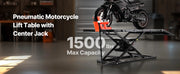 Charger l'image dans la visionneuse de galerie, Amocart Motorcycle Lift Table 1000/1500lbs Pneumatic/Hydraulic Motorcycle Jack,Heavy Duty Bike Repair Stand for ATVs, Dirt Bike