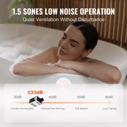 Charger l'image dans la visionneuse de galerie, Amocart Bathroom Exhaust Fan 80/110CFM High-Efficiency Ventilation 1.5sones Low Noise Operation Energy-Saving Bathroom Ceiling