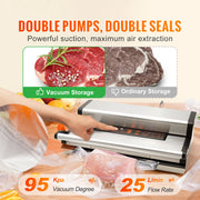 Charger l'image dans la visionneuse de galerie, Amocart Commercial Vacuum Sealer Machine Multifunction Automatic Food Packaging with Bag Roll Storage Cutter for Home Kitchen