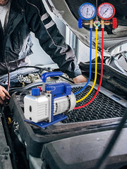 Load image into Gallery viewer, Amocart 3CFM 1/4HP Single Stage Air Vacuum Pump HVAC R134a R12 R22 R410a A/C Refrigeration Kit AC Manifold Gauge R134 Can Tap