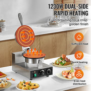 Charger l'image dans la visionneuse de galerie, Amocart Electric Ice Cream Cone Maker Commercial Non-Stick Stainless Steel Egg Roll Mold with Temperature and Time Control