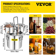 Charger l'image dans la visionneuse de galerie, 12L 20L 30L 50L Alcohol Brewing Distiller DIY Moonshine Apparatus Stainless Steel Still Whisky Beer Brandy Home Use