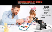 Charger l'image dans la visionneuse de galerie, Amocart Professional Dual-Action Airbrush Kit 120W Electric Spray Gun Air Brush Painting Art Nail Tattoo Makeup Model Sprayer