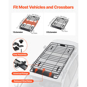 Charger l'image dans la visionneuse de galerie, Amocart Roof Rack Basket 64x39x4.1" Universal Rooftop Cargo Carrier Anti-Rust Alloy Steel Car Top Luggage Holder for SUV Truck