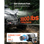 Charger l'image dans la visionneuse de galerie, SucceBuy 3000LBS Electric Winch 12V Wired ATV/UTV Winch with 3/16in x 39.4ft Steel Wire Rope IP55 Waterproof for Towing Off-Road
