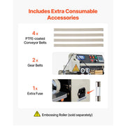Bild in Galerie-Viewer laden, Amocart Continuous Bag Band Sealing Machine 0.24-0.47in Width Horizontal Band Sealer with Ink Printing for 0.001-0.03 in Bags