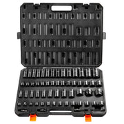 Load image into Gallery viewer, Amocart 3/8" & 1/2" Drive Impact Socket Set 59 PCS Socket Set SAE 5/16" to 1-1/4" Metric 6-32mm 6 Point Cr-Mo Alloy Steel Set