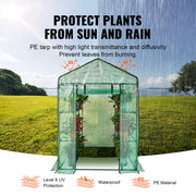 Load image into Gallery viewer, Amocart 4.6x4.6x6.6ft Walk-in Greenhouse with Shelves High Strength PE Cover with Zipper Door Suitable for Planting and Storage