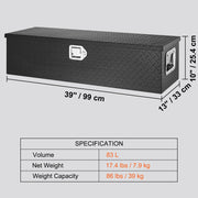Charger l'image dans la visionneuse de galerie, Amocart Heavy Duty Aluminum Truck Bed Tool Box, Diamond Plate Tool Box with Side Handle and Lock Keys for Pickup, Truck Bed, RV