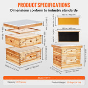 Load image into Gallery viewer, Amocart Bee Hive Deep Box Starter Kit 100% Beeswax Coated Natural Cedar Wood Langstroth Beehive Kit Transparent Acrylic