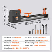 Charger l'image dans la visionneuse de galerie, Amocart Benchtop Wood Lathe 10in x 18in / 14in x 40in US-120V Power Wood Turning Lathe Machine Variable Speeds for Woodworking