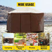 Charger l'image dans la visionneuse de galerie, Amocart Pop-up Camping Gazebo Camping Canopy Shelter 6 Sided 12' x 12' / 10' x 10' Sun Shade Tents & Canopies Camping & Hiking