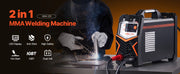 Charger l'image dans la visionneuse de galerie, Amocart TIG Welder 205A 2in1 Welding Machine Lift TIG/MMA Stick Electric Welder Machine with IGBT Inverter Hot Start Arc Force