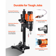 Load image into Gallery viewer, Amocart Diamond Core Drilling Machine Stand-Mount Dry and Wet Concrete Core Drill Rig with Bits UNC1 1/4-7 Thread for Concrete