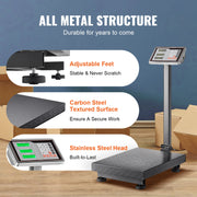 Charger l'image dans la visionneuse de galerie, Amocart Computing Digital Platform Scale 660 lbs Load with LB/KG Tare Price Calculator Stainless Steel High-Definition Display