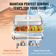 Bild in Galerie-Viewer laden, Amocart 8QT Rectangle Chafing Dish 2/4/6 Packs w/ Full Size Pans Buffet Catering Warmer Server Folding Stand Fuel Holder Tray