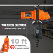 Bild in Galerie-Viewer laden, Amocart 2200 lbs Electric Chain Hoist Single Phase Overhead Lifting Crane with Chain 10 ft Wired Remote Control for Garage