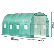Charger l'image dans la visionneuse de galerie, Amocart Walk-in Tunnel Greenhouse Galvanized Frame & Waterproof Cover 15x7x7/10x7x7/20x10x7/12x7x7 ft Greenhouses & Cold Frames