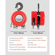 Bild in Galerie-Viewer laden, Amocart 1T/2T Hand Chain Hoist Manual Chain Block with 8/10/20 ft Lifting Height Pulley Hoist for Garage Warehouse Machinery