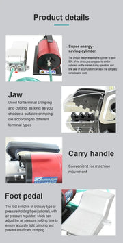 Bild in Galerie-Viewer laden, Zten Pneumatic Terminal Crimping Machine Tool 1.3T Terminal Crimper Pliers Tool with Crimping Die For Optional With Foot Touch