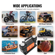 Bild in Galerie-Viewer laden, Amocart Tire Inflator Compressor 6-10 CFM Heavy Duty Air Compressor Dual-Cylinder 150PSI Air Pump with Adapters for Trucks Car