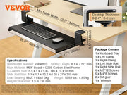 Charger l'image dans la visionneuse de galerie, Amocart 26.8in Under Desk Keyboard Tray Slide in/out Ergonomic Universal Keyboard Tray No-Drilling C-Clamps Easy to Install