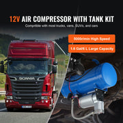 Charger l'image dans la visionneuse de galerie, Amocart 12V Air Compressor with Tank 3/6L Train Horn Air Compressor 120psi Air Compressor System for Train Horn/Inflating Tire