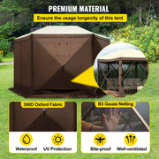 Charger l'image dans la visionneuse de galerie, Amocart Pop-up Camping Gazebo Camping Canopy Shelter 6 Sided 12' x 12' / 10' x 10' Sun Shade Tents & Canopies Camping & Hiking